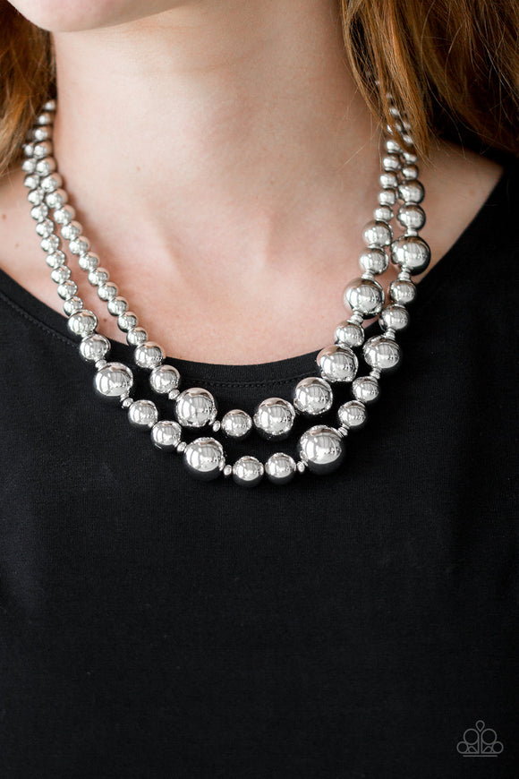 I Double Dare You - Silver Necklace - Paparazzi Accessories