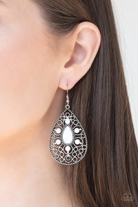 Modern Garden - White Earrings - Paparazzi Accessories