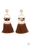 Tassel Trot - Brown Earrings - Paparazzi Accessories