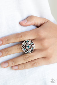 Mandala Magnificence - Blue Ring - Paparazzi Accessories