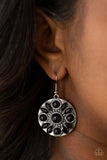 Petal Paradise - Black Earrings - Paparazzi Accessories