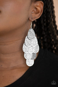 Hibiscus Harmony - Silver Earrings - Paparazzi Accessories