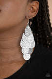 Hibiscus Harmony - Silver Earrings - Paparazzi Accessories