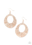 Serenely Shattered - Rose Gold Earrings - Paparazzi Accessories