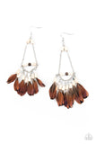 Haute Hawk - White Earrings - Paparazzi Accessories