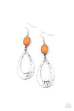 Badlands Baby - Orange Earrings - Paparazzi Accessories