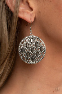 Medallion Stallion - Silver Earrings - Paparazzi Accessories