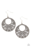 Vineyard Romance - Silver Earrings - Paparazzi Accessories