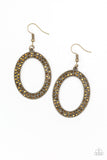 Go Down In Glitter - Brass Earrings - Paparazzi Accessories