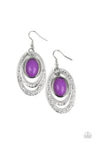 Seaside Spinster - Purple Earrings - Paparazzi Accessories